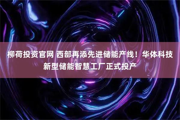 柳荷投资官网 西部再添先进储能产线!华体科技新型储能智慧工厂正式投产